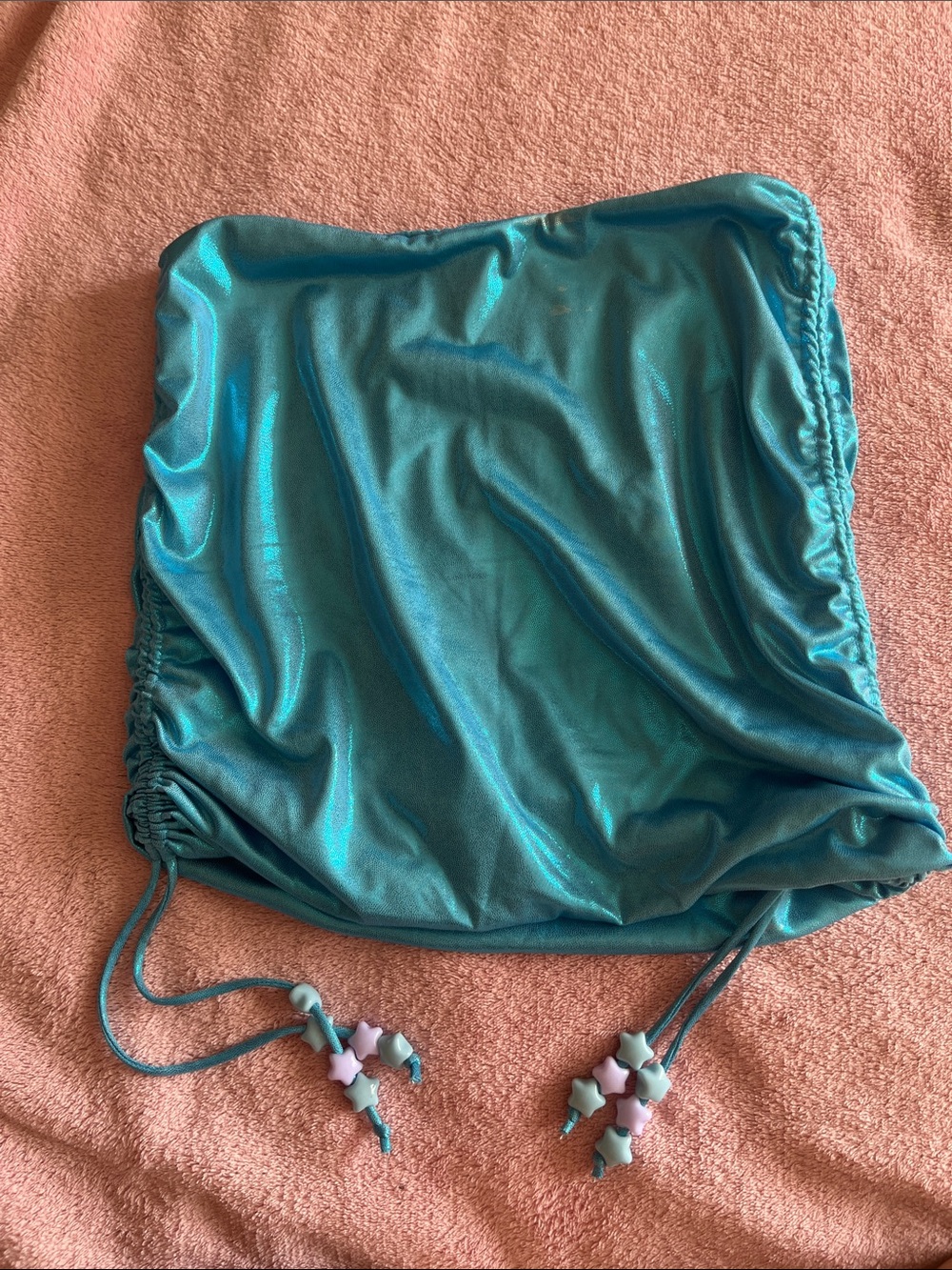 Club Exx Teal Drawstring Mini Skirt